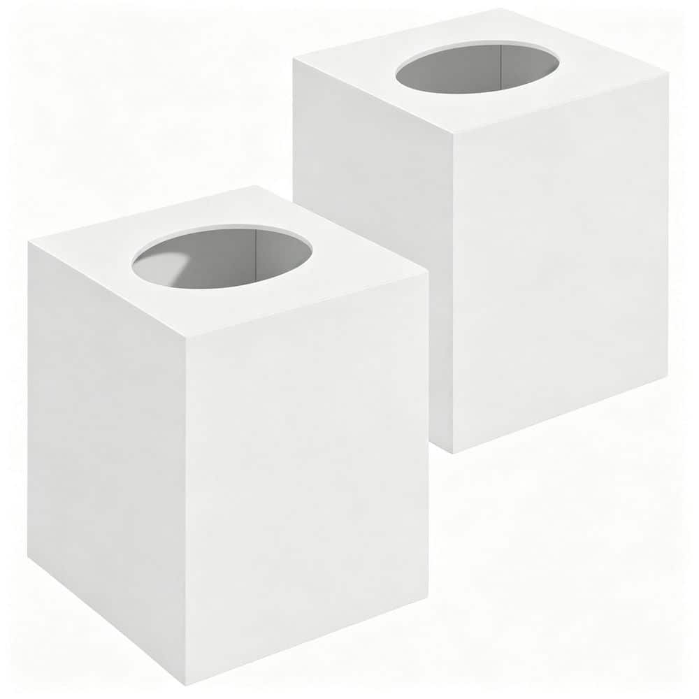Numhew 2-Pack Square Acrylic Tissue Box Cover in White, Decorative