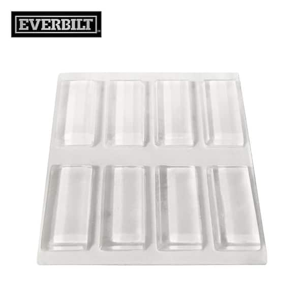 Everbilt 1/2 in. x 1 in. Clear Soft Rubber Like Plastic Self-Adhesive Rectangular Bumpers (8-Pack)