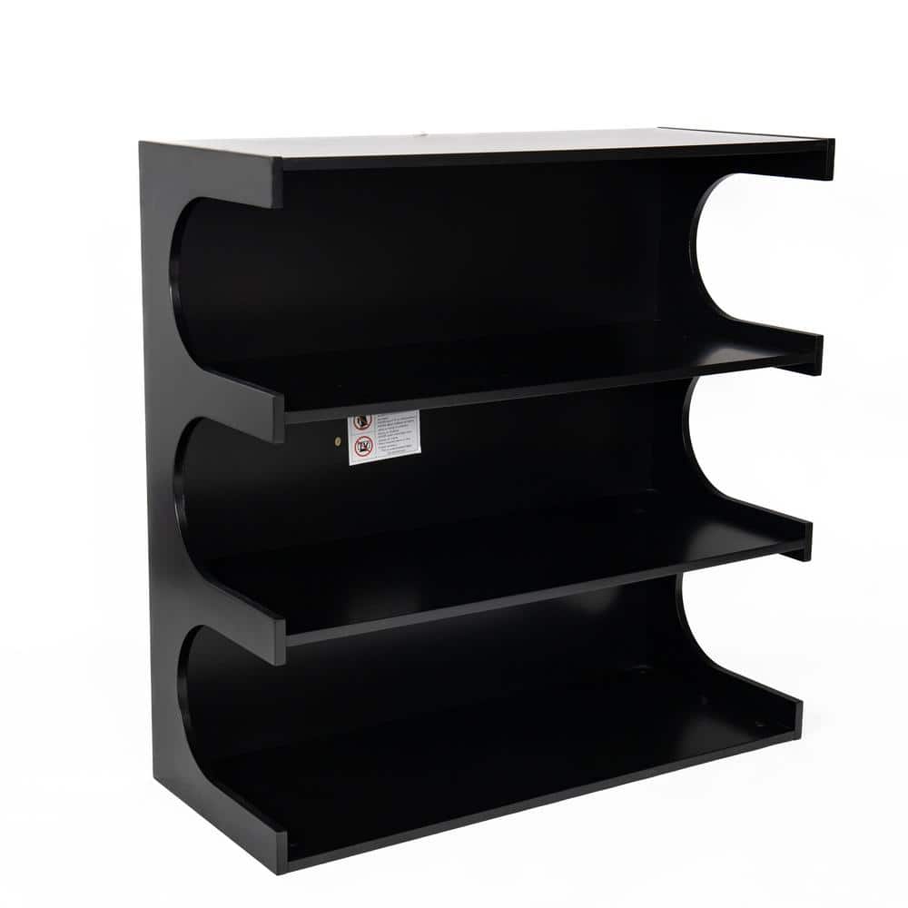 New 36 in. W x 15 in. D Multifunctional 4-Tier Black Decorative Wall Shelf,