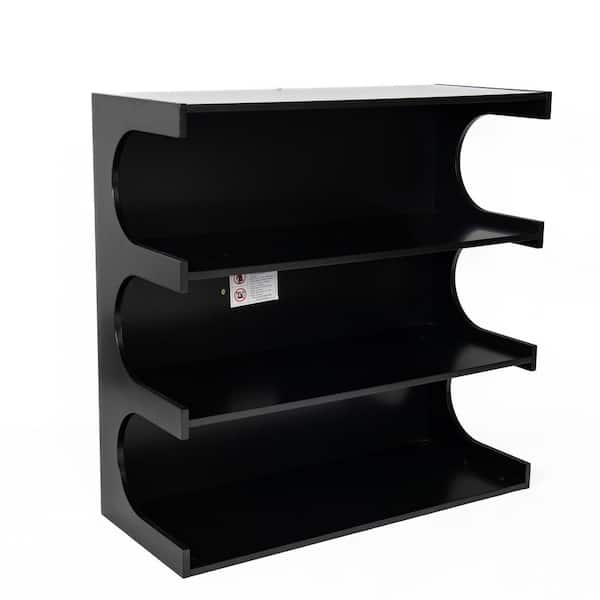 Unbranded New 36 in. W x 15 in. D Multifunctional 4-Tier Black Decorative Wall Shelf, Bookshelf and Coffee Table-Modern Organizer