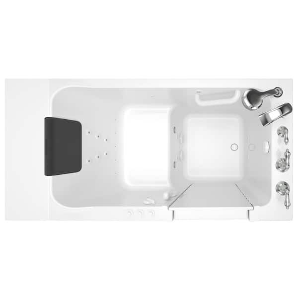 Whirlpool Right-Hand 28 in. x 48 in. Walk-In Bath, Roman Tub Filler, and Cadet 3 FloWise Tall Height Toilet in White Whirlpool Right-Hand 28 in. x 48 in. Walk-In Bath, Roman Tub Filler, and Cadet 3 FloWise Tall Height Toilet in White