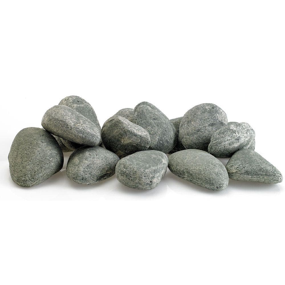 Cape Gray Ceramic Lite Stones for Fireplaces - 15 Piece Set
