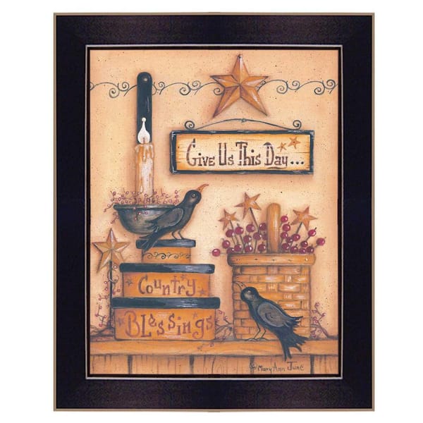 HomeRoots Charlie Give Us This Day 1-Piece Framed Wall Art 14 in. x 18 in.