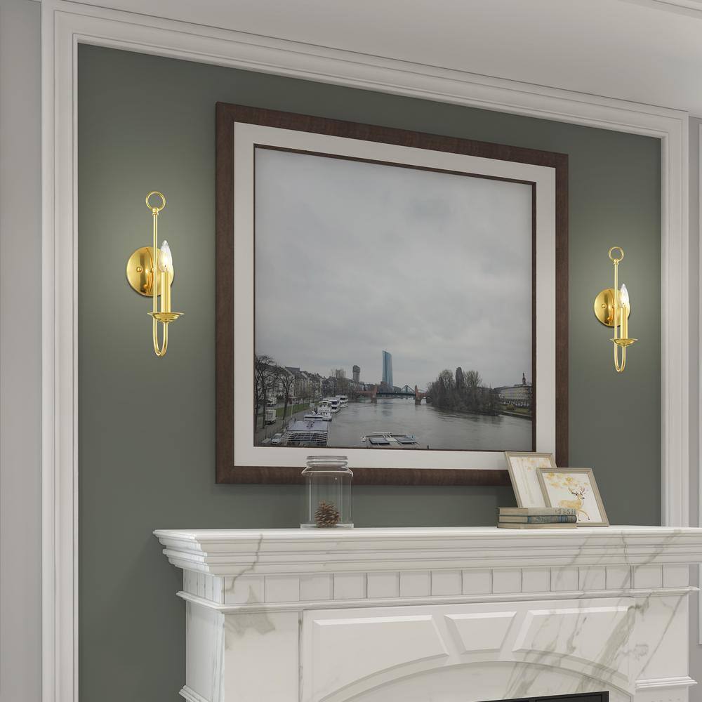 Estate Polished Brass Direct Wired 16" Wall Sconce