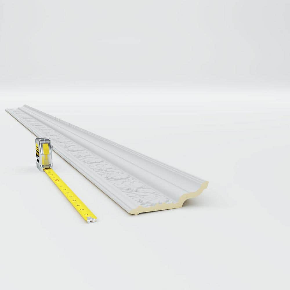 Primed White Polyurethane Geometric Crown Moulding Sample
