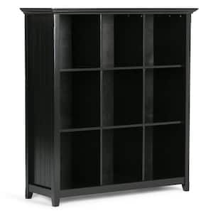 Acadian Solid Wood 48 in. x 44 in. Transitional 9 Cube Bookcase and Storage Unit in Black
