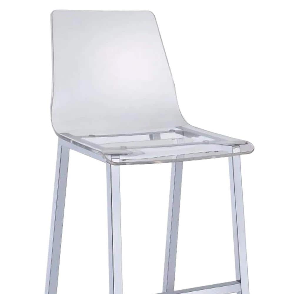 Elegant 30" Clear Acrylic and Chrome Bar Height Stool