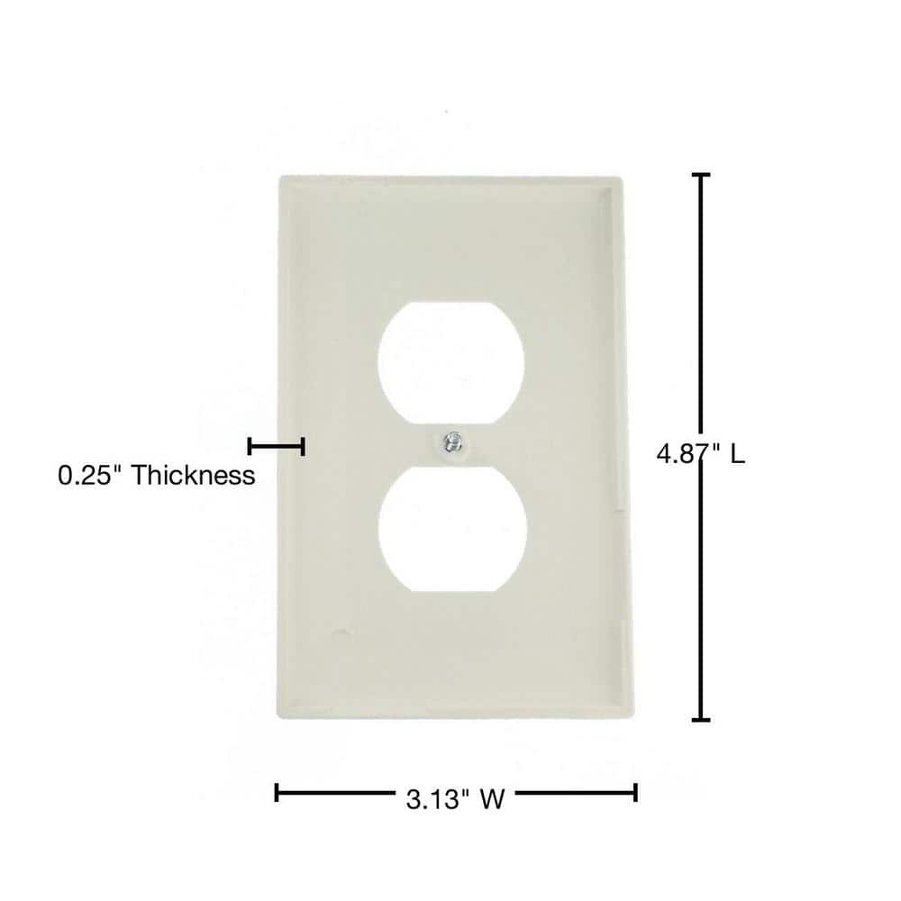 White Thermoplastic Nylon 1-Gang Duplex Wall Plate
