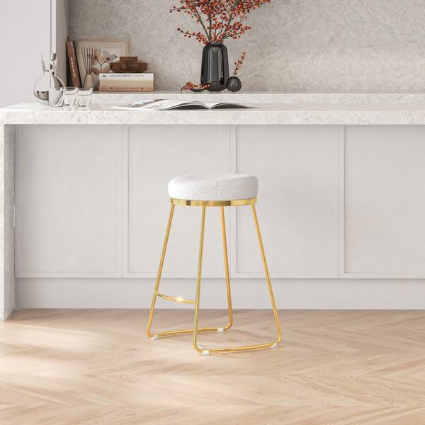 The Hamptons Collection Set Of Light Beige And Brown Slat Back Counter  Height Barstool, 44”並行輸入 カウンターチェア
