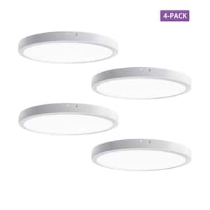 12 in. White Integrated LED Flush Mount Light Super Narrow Frame Slim LED Ceiling Light With 5 CCT Selectable (4-Pack)