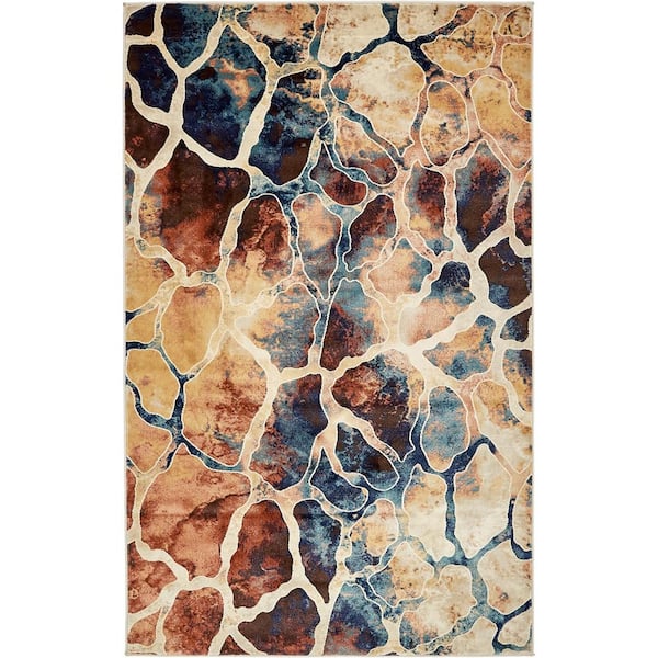 Unique Loom Mystic Fitz Roy Beige 5' 0 x 8' 0 Area Rug
