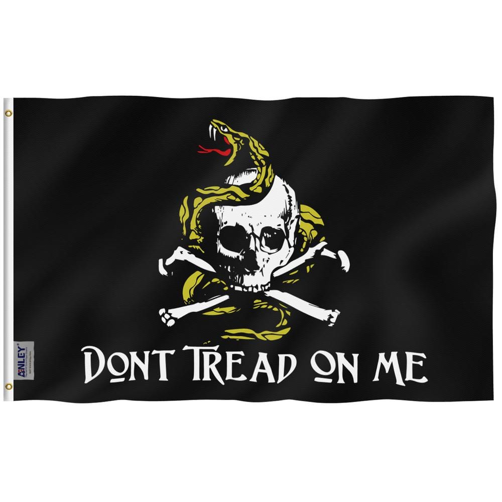 Fly Breeze 3 ft. x 5 ft. Polyester Dont Tread On Me Pirate Flag 2-Sided Ba