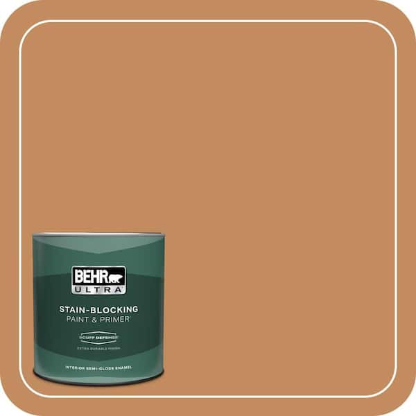 BEHR ULTRA 1 qt. #PPU3-13 Glazed Ginger Extra Durable Semi-Gloss Enamel Interior Paint & Primer
