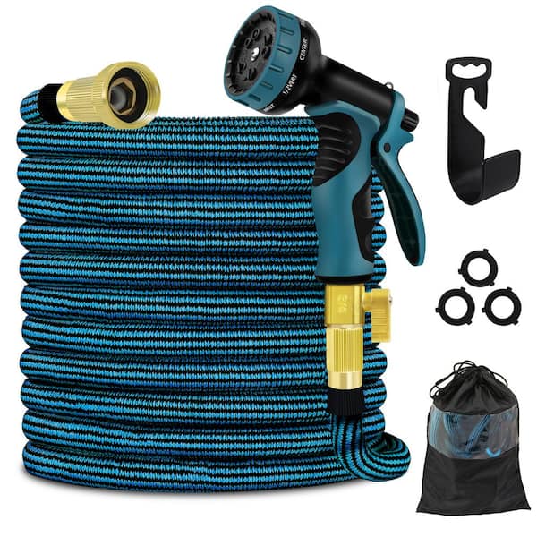 WeGuard 3/4 in. 50 ft. Expandable Garden Hose with 10 Function High  Pressure Nozzle 3750D Flexible Water Hose 341000115 - The Home Depot