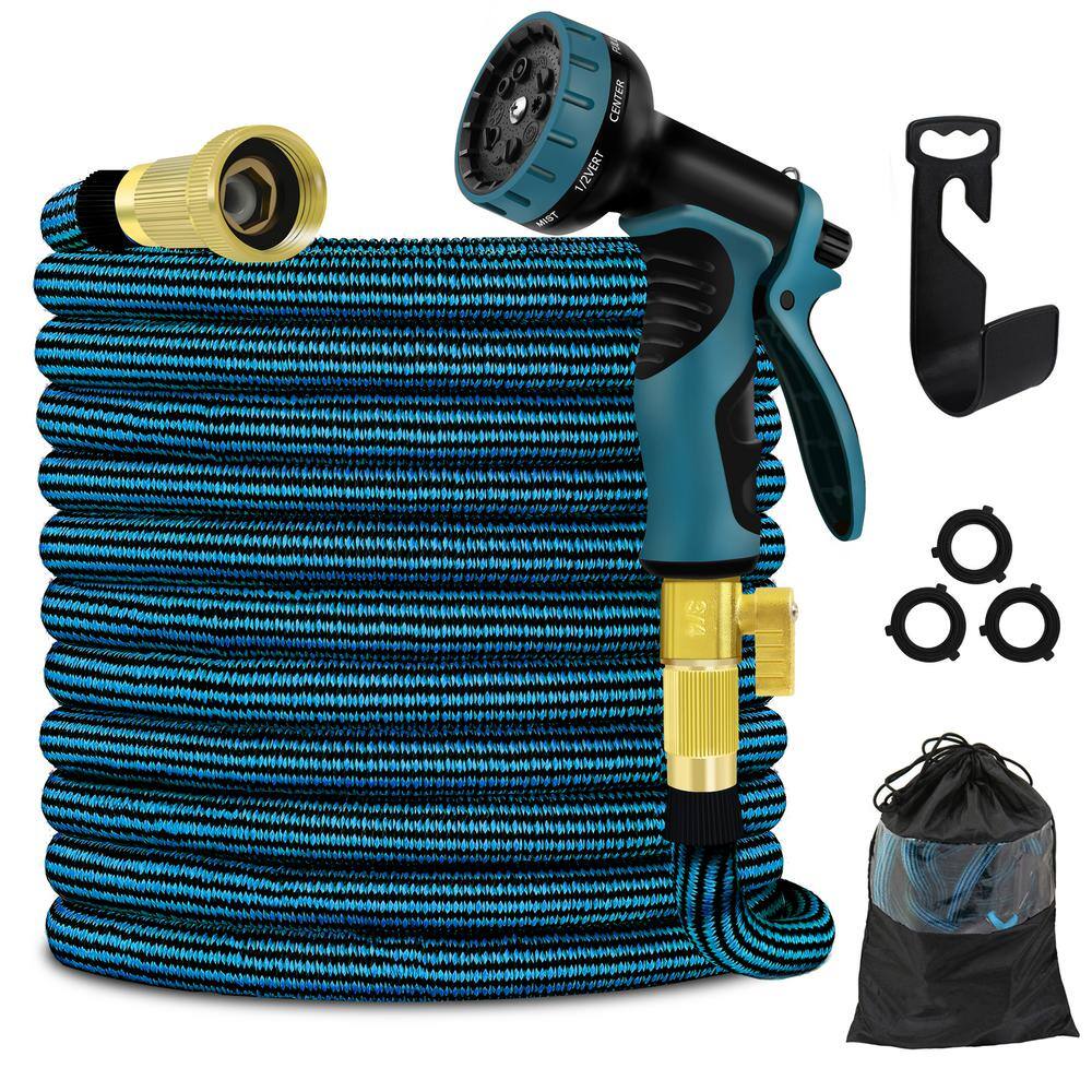 3/4 in. 50 ft. Expandable Garden Hose with 10 Function High Pressure Nozzle 3750d Flexible Water Hose