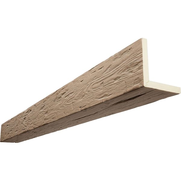 Ekena Millwork Endurathane 8 in. H x 8 in. W x 12 ft. L Hand Hewn Oatmeal Faux Wood Beam