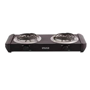Edendirect Portable 2-Burner 7.4 in. Black Electric Stove 1800-Watt Hot  Plate with Anti-Scald Handles FYDQESXY3203B - The Home Depot