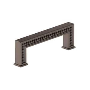 Torcello Collection 3 3/4 in. (96 mm) Beaded Honey Bronze Transitional Rectangular Cabinet Bar Pull
