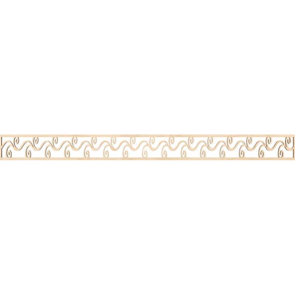 Ekena Millwork Tilden Fretwork 0.25 in. D x 46.375 in. W x 4 in. L Birch Wood Panel Moulding