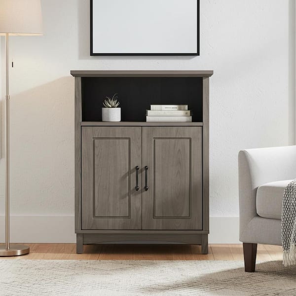 Teamson Home Russell 26 in. W x 34.2 in. H x 13 in. D Freestanding Floor Cabinet, Brown/Salt Oak