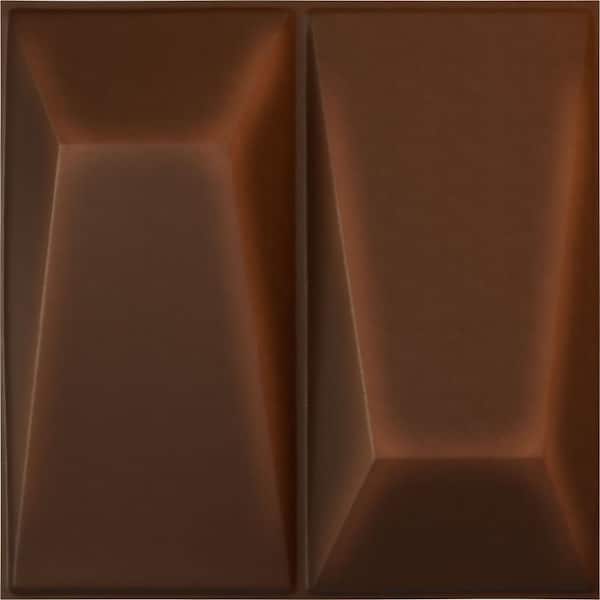 Ekena Millwork 11 7/8 in. x 11 7/8 in. Locke EnduraWall Decorative 3D Wall Panel, Aged Metallic Rust (12-Pack for 11.76 Sq. Ft.)