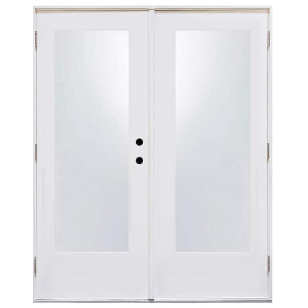 MP Doors 72 in. x 80 in. Left-Hand Outswing Low HVHZ Impact Glass White Fiberglass Double Prehung Patio Door with Composite Frame