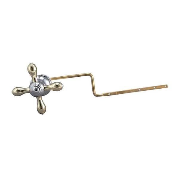 KEENEY Toilet Tank Cross Lever in Polished Chrome and Brass