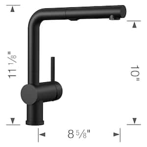 Linus Single-Handle Pull Out Sprayer Kitchen Faucet in Coal Black
