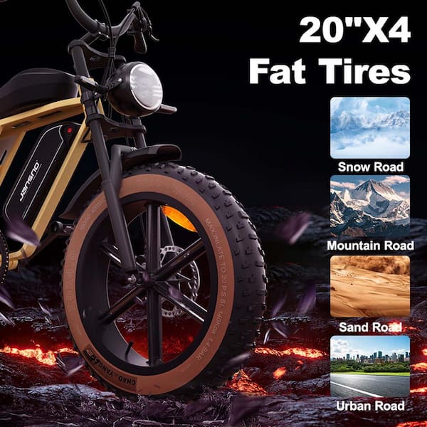 20 in. 750W Electric Bike with Dual Batteries (48V 14Ah+20Ah), 5