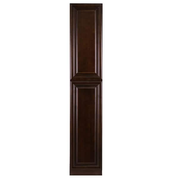 LIFEART CABINETRY Edinburgh Espresso Plywood Raised Panel Stock Assembled Tall Pantry Kitchen Cabinet (18 in. W x 90 in. H x 24 in. D)