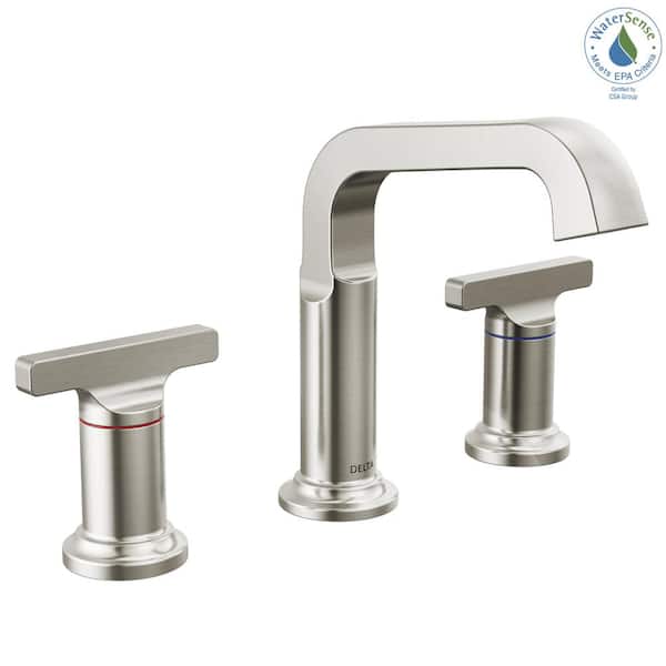 Delta Tetra 8 in. Widespread Double-Handle Bathroom Faucet in