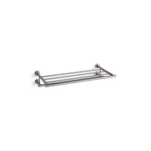 Purist 24 in. Wall Mounted Hotelier Guest Towel Holder in Vibrant Titanium