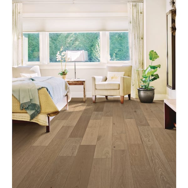 Mayhew XL Euro Oak 1/2 in. T x 7.5 in. W Tongue and Groove Wire Brushed Engineered Hardwood Flooring(31.09 sq. ft./Case)