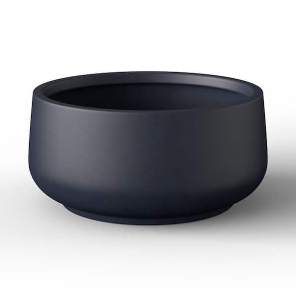 14.5 in. Medium Granite Gray(Premium Inner) Concrete Round planter/Pot with drainage holes