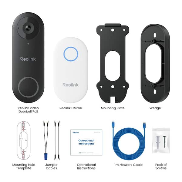 REOLINK D340P Wired PoE Video Doorbell Camera 2K+ 5MP with Chime