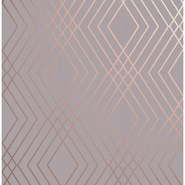 Fine Decor Shard Grey Trellis 20.5 in. x 33 ft. Unpasted Peelable Paper Wallaper
