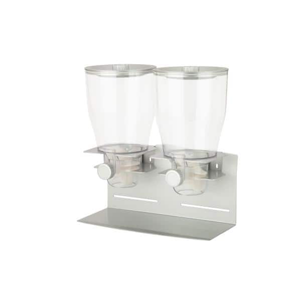 Chrome Double Commercial Cereal Dispenser with Steel Construction