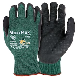 MaxiFlex Cut Men's Medium Green ANSI 2 Abrasion Resistant Nitrile-Coated Work Gloves
