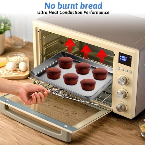 LAIFUCAM 2Pcs Stainless Steel Nonstick Rimmed Single Baking Pan