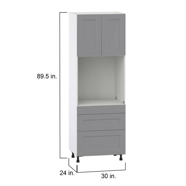 J COLLECTION Bristol Painted Slate Gray Shaker Assembled Pantry Oven Kitchen Cabinet with Drawers (30 in. W x 84.5 in. H x 24 in. D)