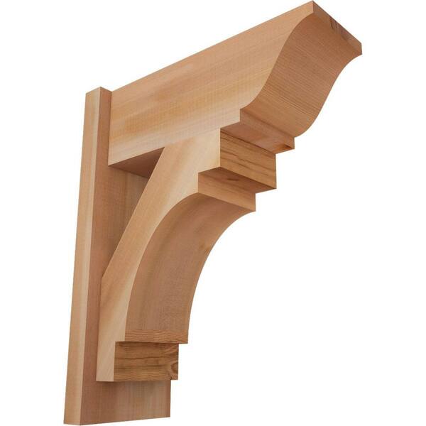 Ekena Millwork 8 in. x 22 in. x 18 in. Merced Traditional Smooth Western Red Cedar Outlooker