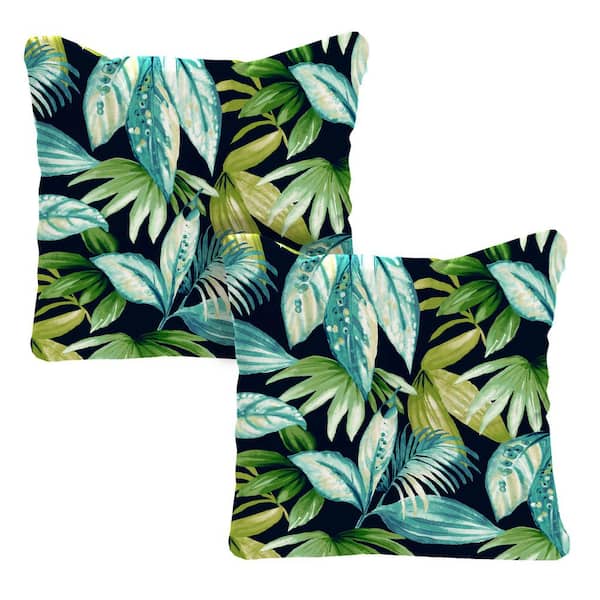 24 in. W x 24 in. H x 5 in. T Square Tufted Outdoor Chair Back Cushion in Seneca Navy (2-Pack)