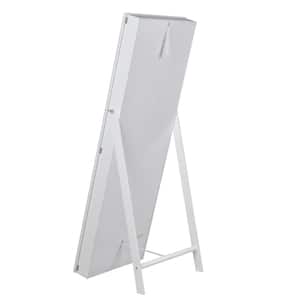 White MDF 19.7 in. W x 22 in. L x 61 in. H Bimirror Free Standing Jewelry Armoire with Necklace Hooks