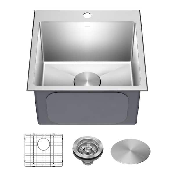 Standart PRO 18 in. Drop-In Single Bowl 16 Gauge Stainless Steel Kitchen Sink with Accessories