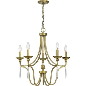 Joules 5-Light Aged Brass Candle-Style Chandelier