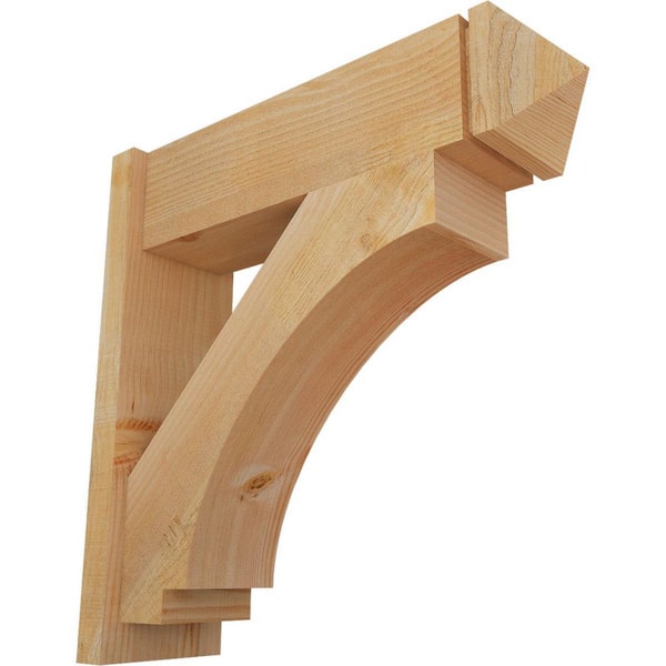 Ekena Millwork 8 in. x 28 in. x 28 in. Douglas Fir Imperial Arts and Crafts Rough Sawn Outlooker