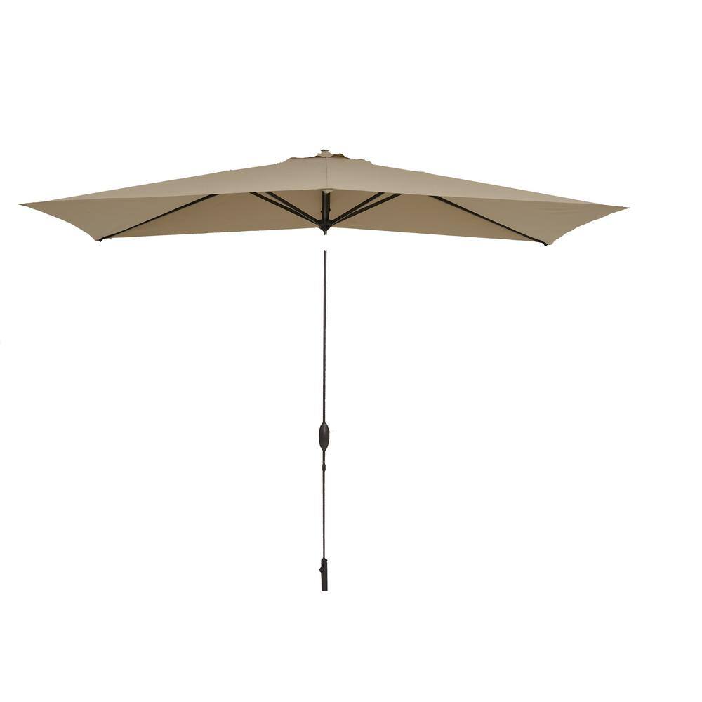 10 ft. x 6.5 ft. Market Rectangular Outdoor Patio Umbrella in Tan
