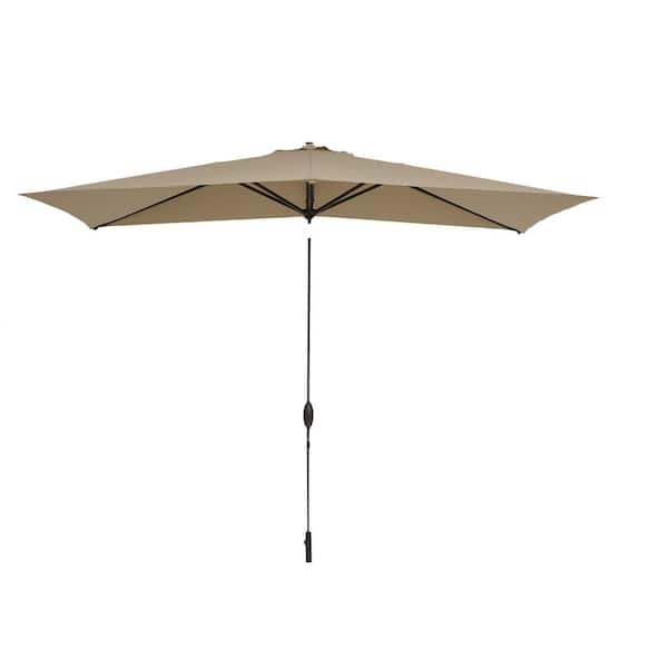 Unbranded 10 ft. x 6.5 ft. Market Rectangular Outdoor Patio Umbrella in Tan