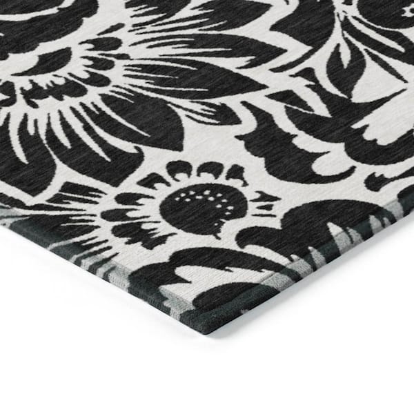 Chantille ACN551 Black 9 ft. x 12 ft. Machine Washable Indoor/Outdoor Geometric Area Rug