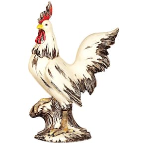 15 in. Polystone Indoor Outdoor Rooster Garden Sculpture